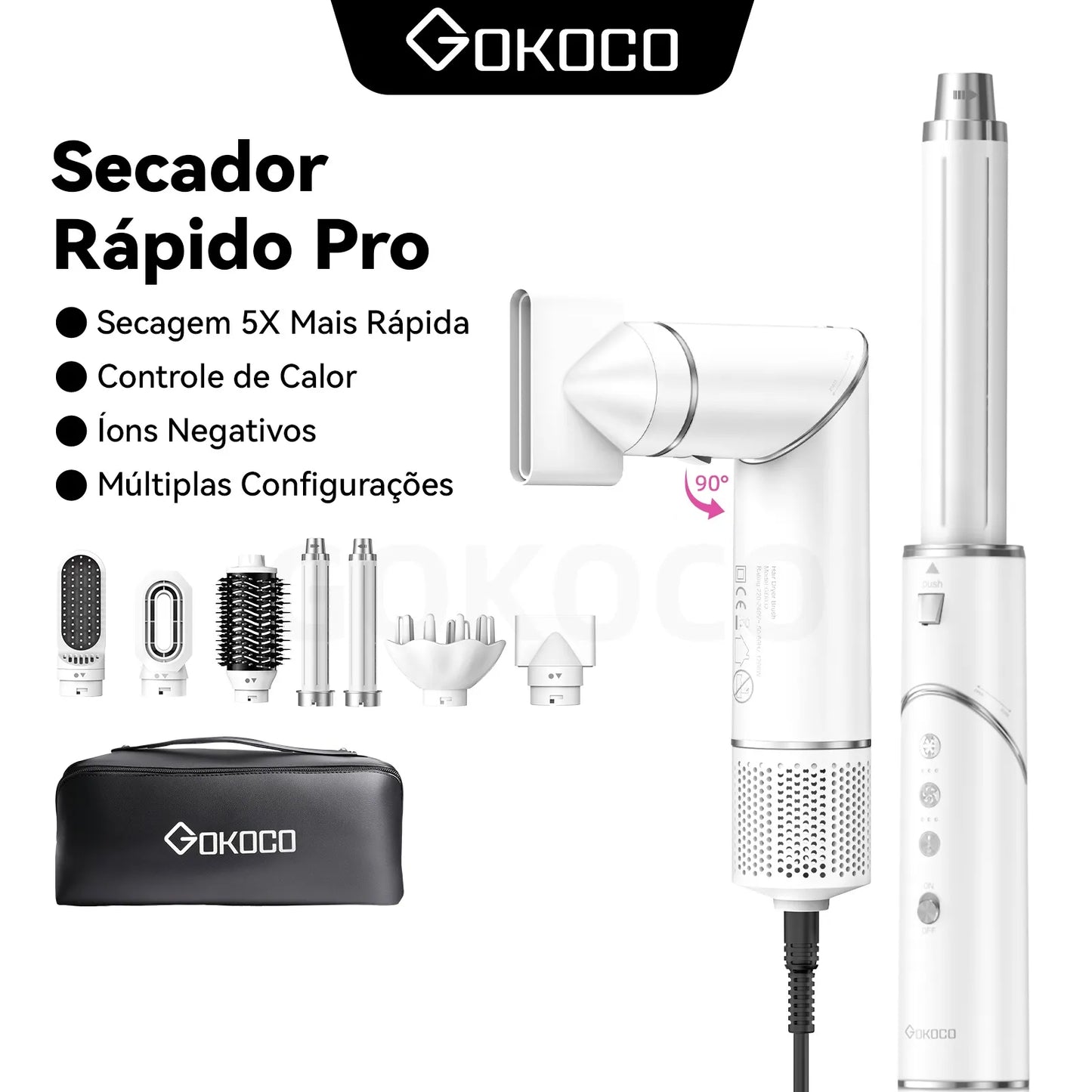 Escova Multifunções 7 em 1 – 1200W Bivolt – Gokoco
