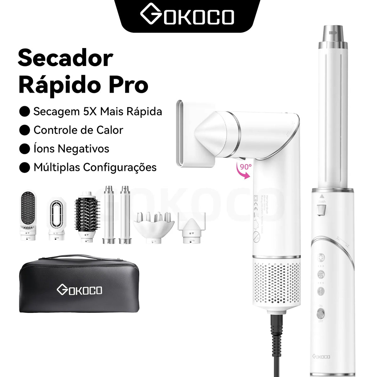 Escova Multifunções 7 em 1 – 1200W Bivolt – Gokoco