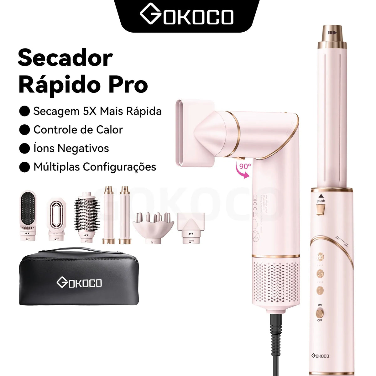 Escova Multifunções 7 em 1 – 1200W Bivolt – Gokoco