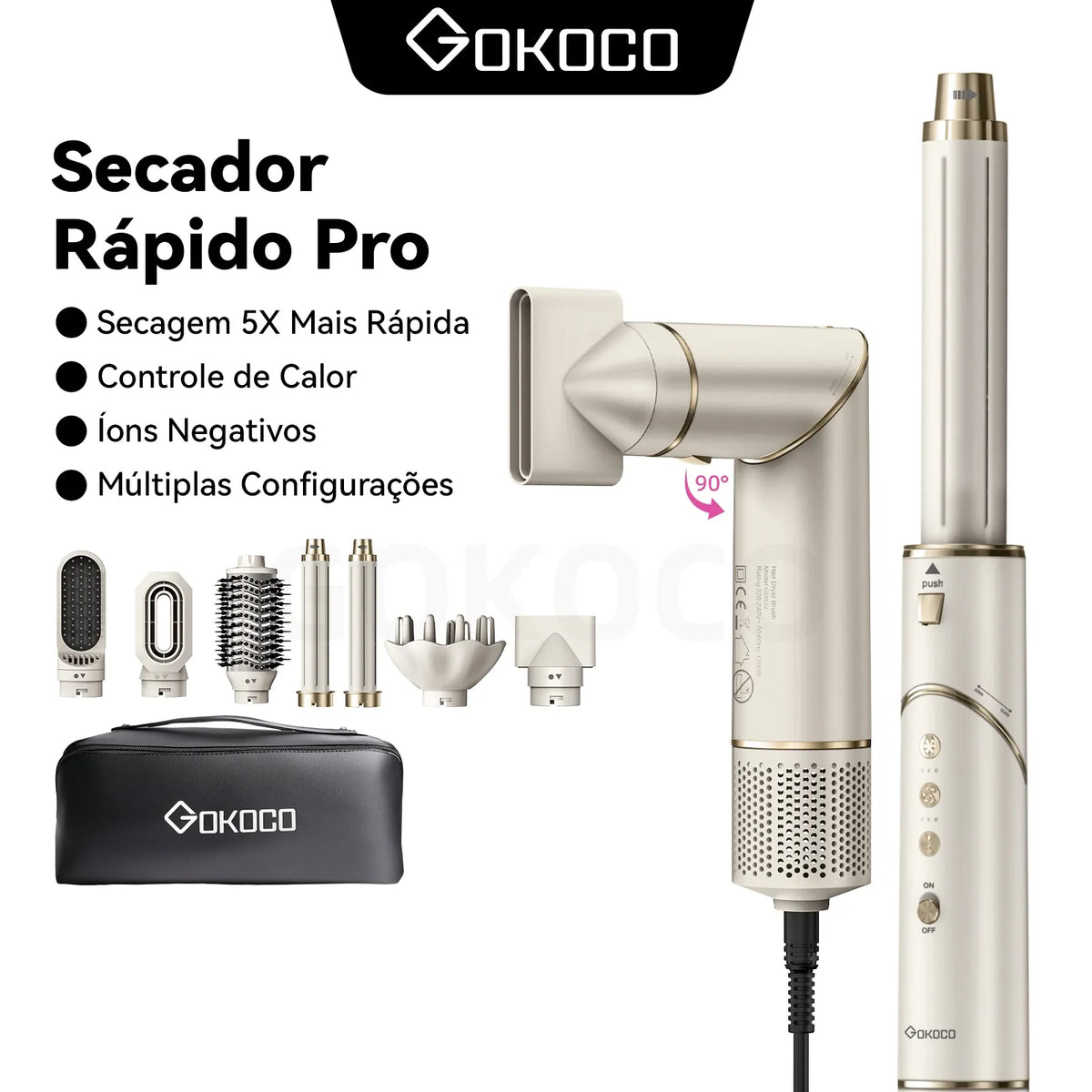 Escova Multifunções 7 em 1 – 1200W Bivolt – Gokoco